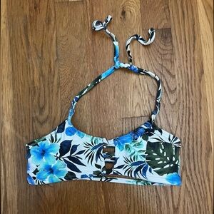 Midori Blue Hibiscus Bikini top size small